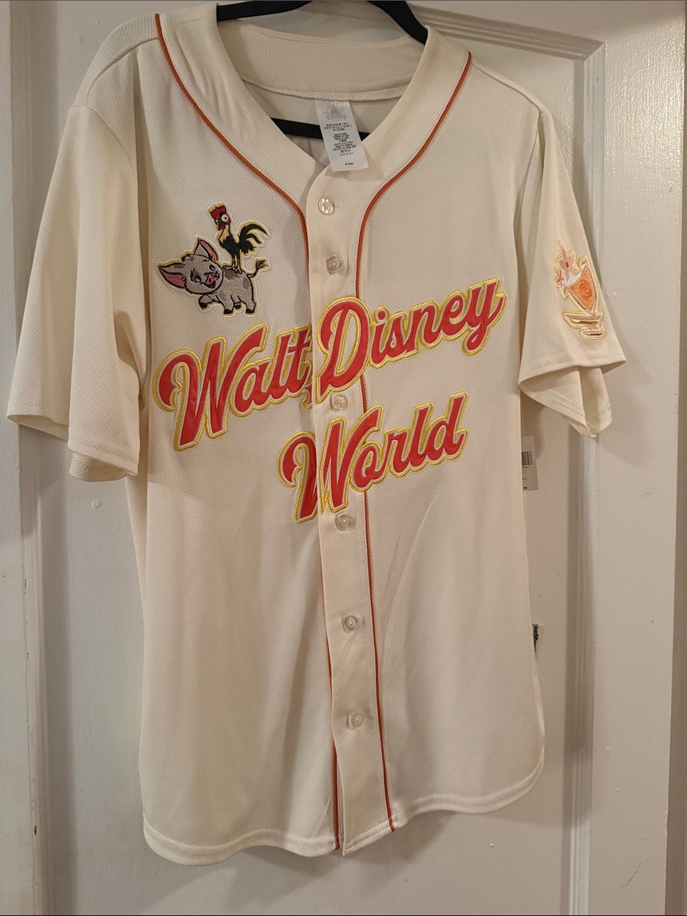 MOANA Disney Cream Button-Front Walt Disney World Baseball Jersey NWT